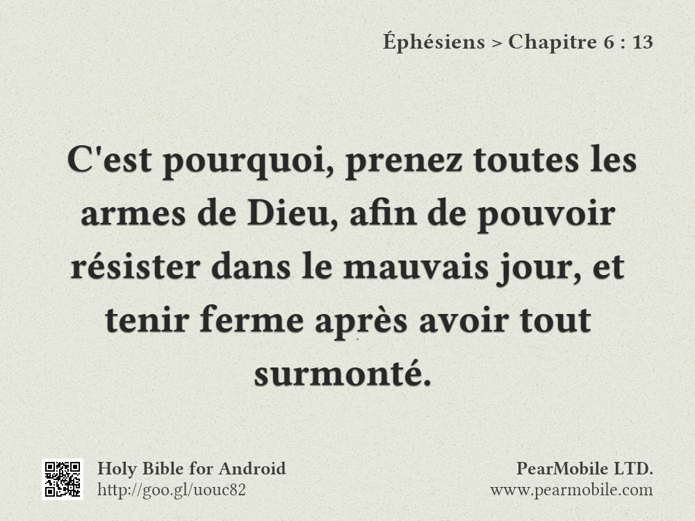 Éphésiens, Chapitre 6:13